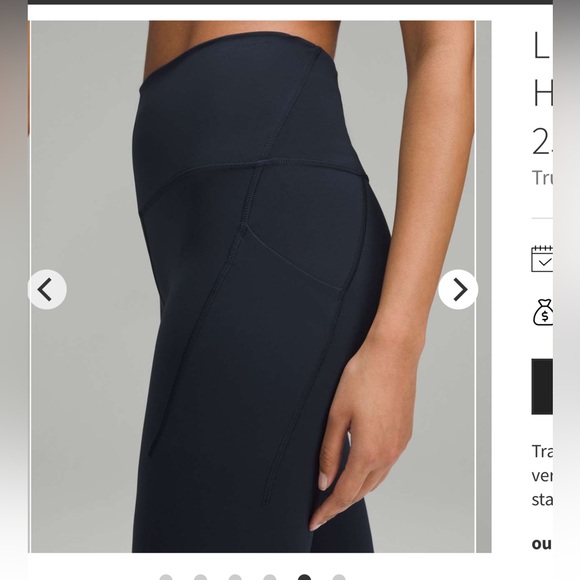 Lululemon True Navy Wunder Train High-Rise Tight with Pockets 25" - Picture 4 of 8